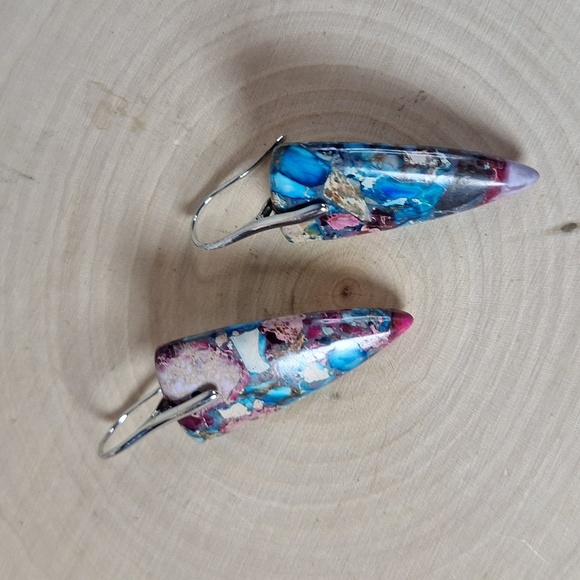 Multicolor Stone Drop Earrings - Picture 4 of 6